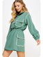 Evergreen Piping Contrast Cargo Mini Dress