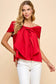 Red Bow Accented Off the Shoulder Top