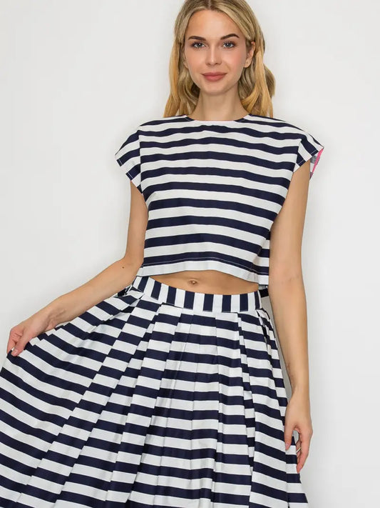Marin Stripe Top & Skirt Set