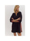 Embossed Raglan Sleeve Pullover Mini Dress