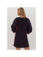 Embossed Raglan Sleeve Pullover Mini Dress