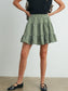 Olive High Waist Tiered Check Skirt