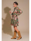 Green/Brown Printed Woven Mini Dress