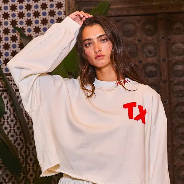 Texas Embroidered Terry Sweatshirt & Shorts