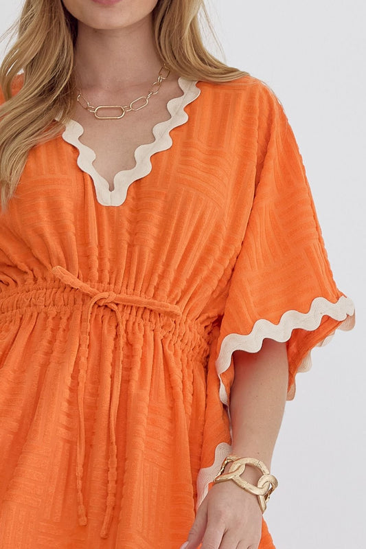 Textured Cover Up - Orange