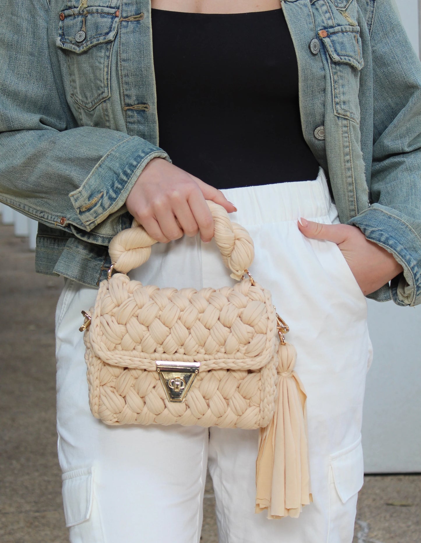 Montego Ivory Woven Bag