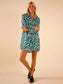 Shaded Teal Zebra Preslie Poplin Shirt Dress