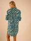 Shaded Teal Zebra Preslie Poplin Shirt Dress