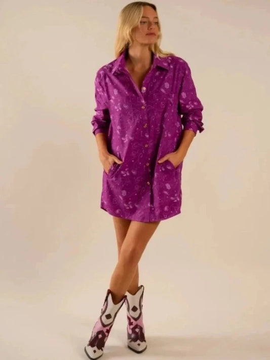 Preslie Poplin Shirt Dress All Over Western