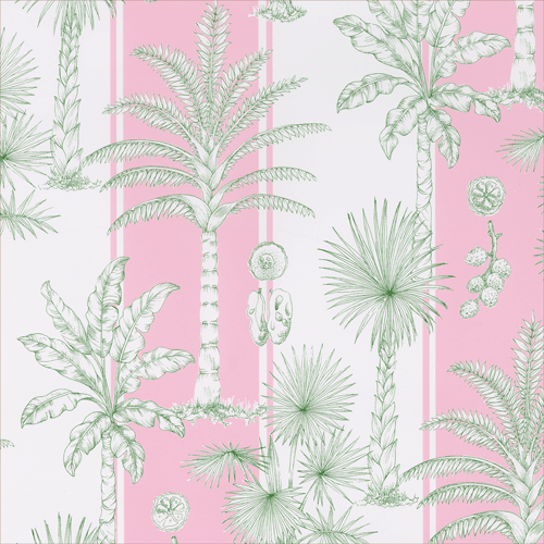 Caspari - Gift Wrapping Paper - Southern Palms - Pink / Robin’s Egg