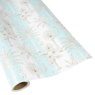 Caspari - Gift Wrapping Paper - Southern Palms - Pink / Robin’s Egg