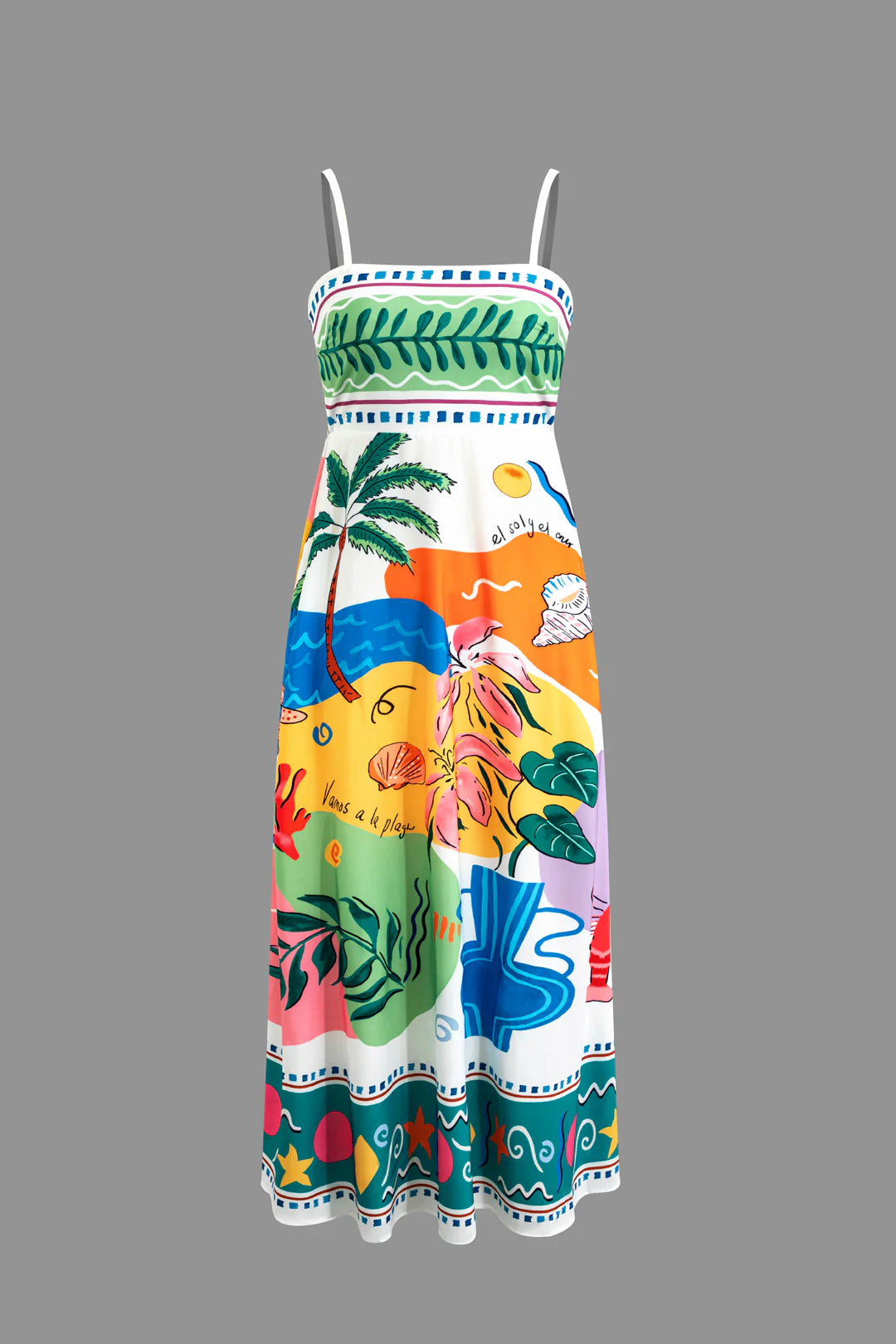 Vibrant Tropical Midi Dress