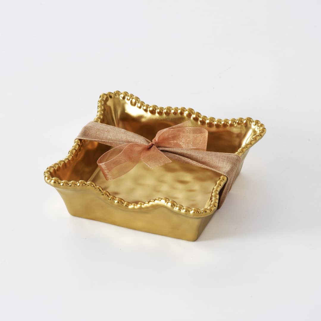 Cocktail Napkin Holder - Matte Gold-Toned