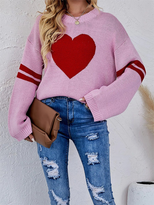 Heart Pullover Knit Sweater