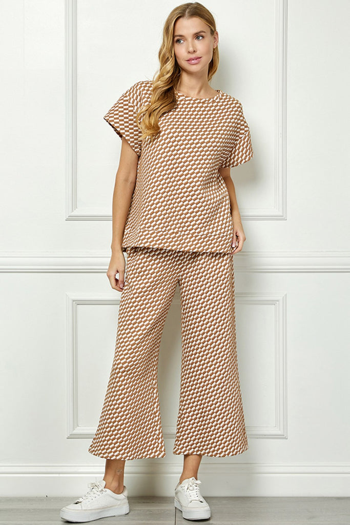 Camel Checkered Set