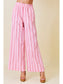 Dramatic Balloon Sleeve Bow Necktie Blouse + Striped Straight Leg Pants