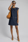 Quilted Pocket Dress, Dark Denim