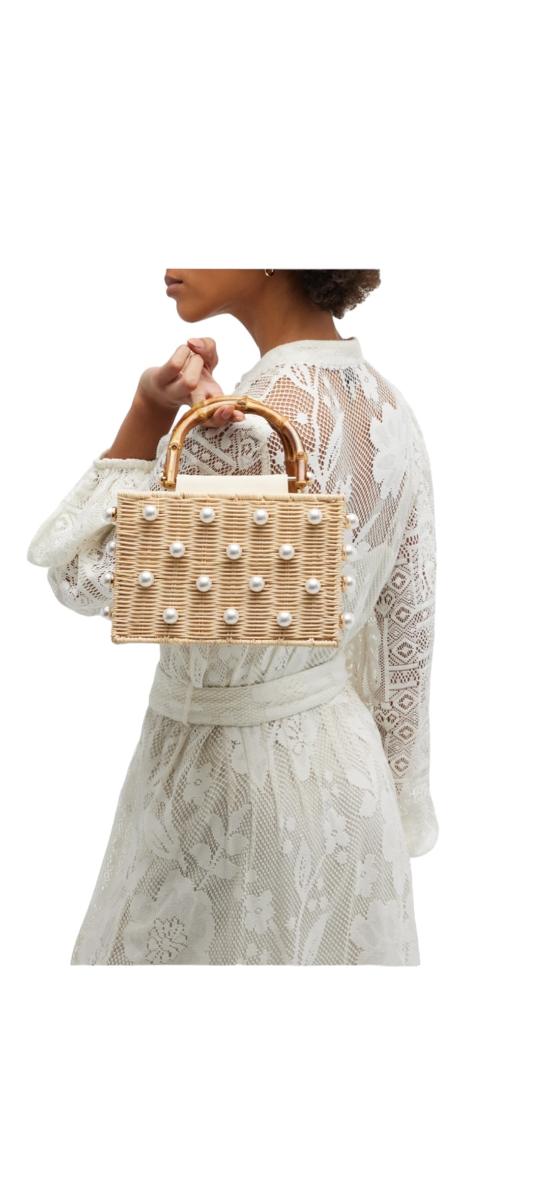 Chloe Pearl Beaded Top-Handle Box Bag