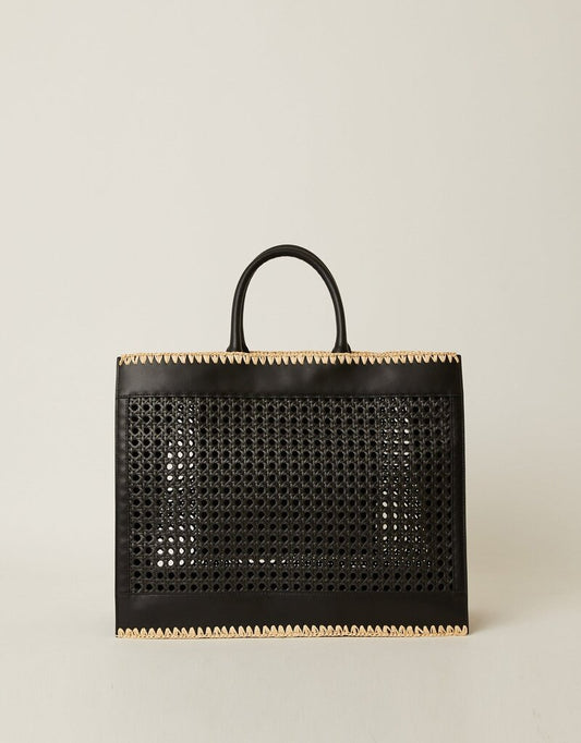 Ellie Large Tote - Black/Natural