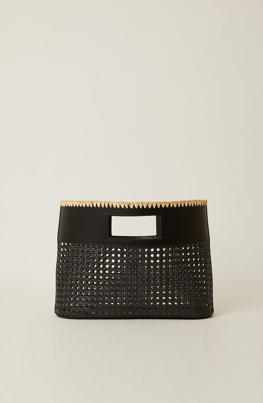 Ellie Small Tote in Black & Natural