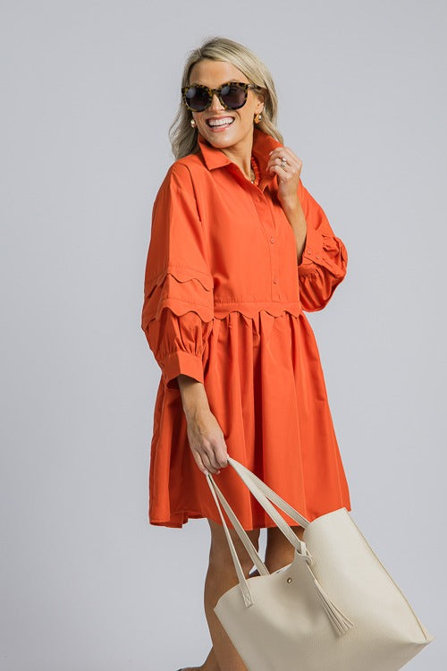 Pumpkin Scallop Dress