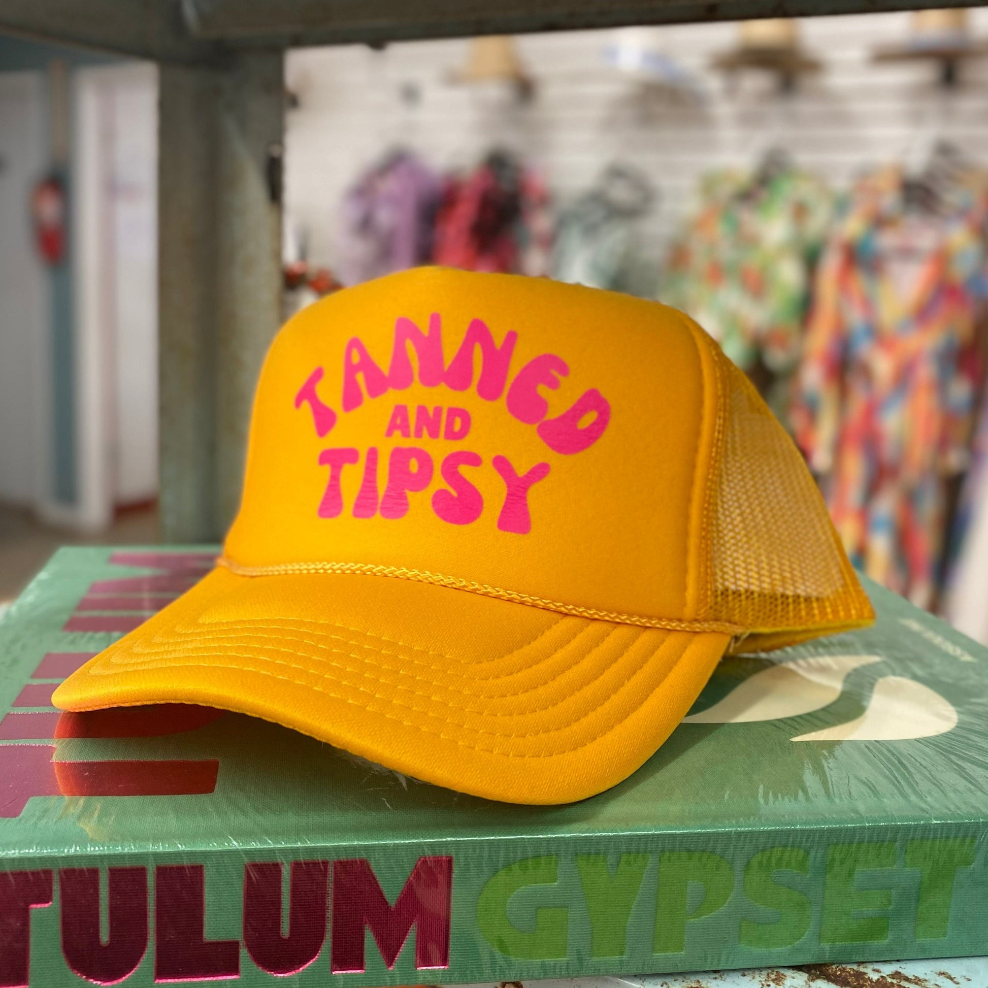 tanned and tipsy trucket hat