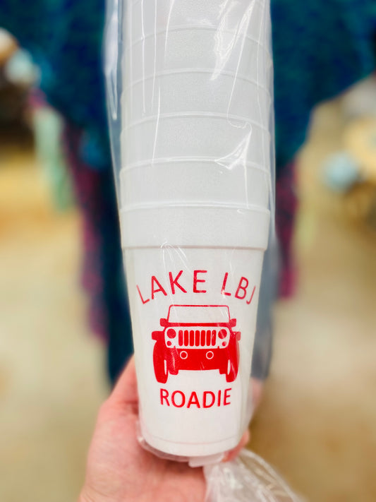 Lake LBJ Roadie Styrofoam Cup Sleeve of 10