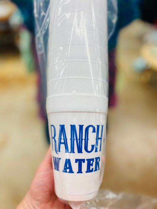 Ranch Water Sleeve of 10 Styrofoam Cups