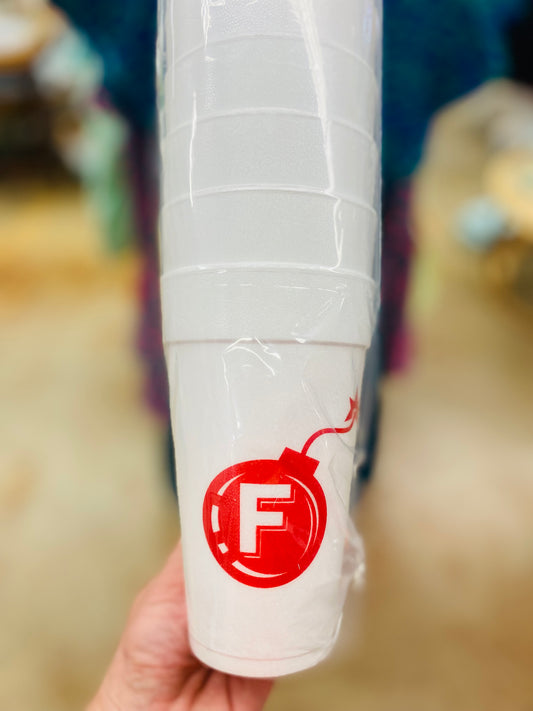 FBomb Sleeve of 10 Styrofoam Cups