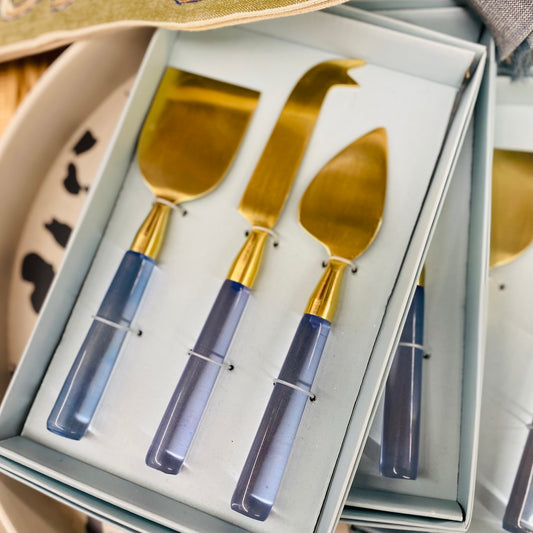 Brushed Gold Cheese Serving Knives Set