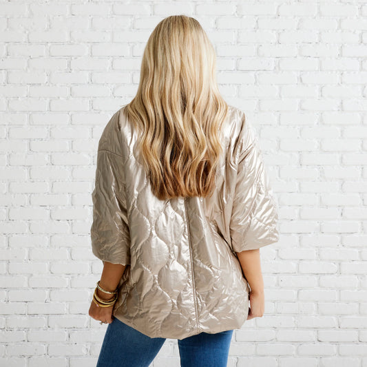 Penny Puffer Jacket-Gold