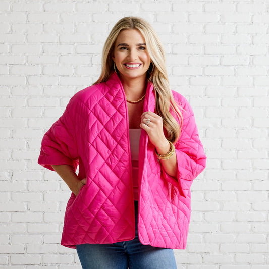 Penny Puffer Jacket-Hot Pink