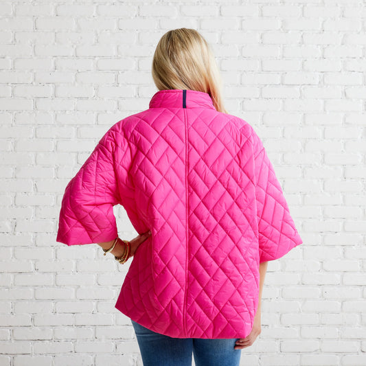 Penny Puffer Jacket-Hot Pink