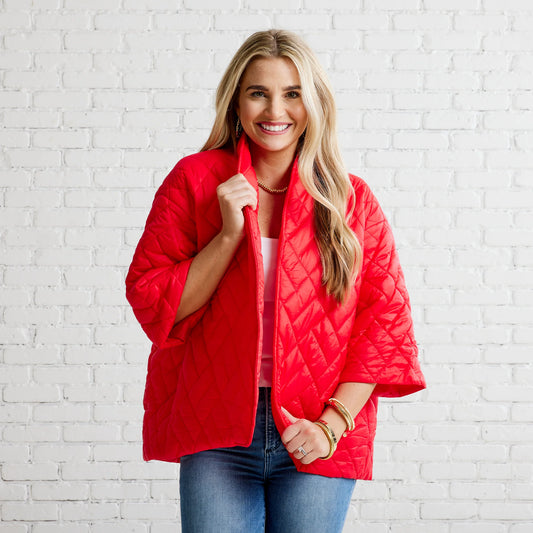 Penny Puffer Jacket-Red