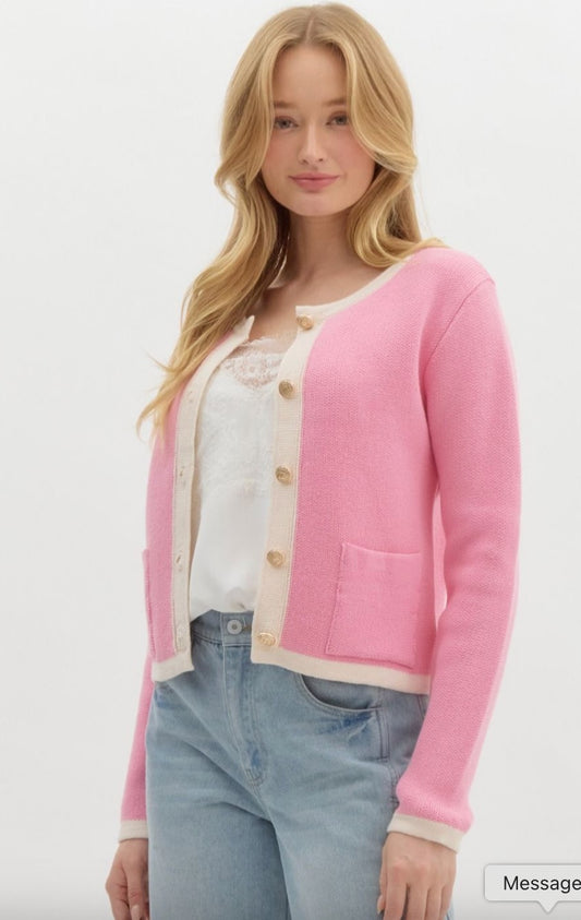 Pink Knit Cardigan