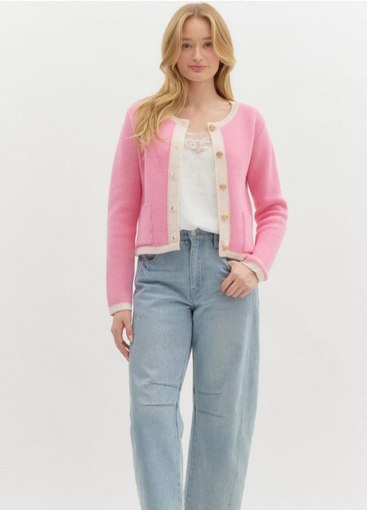 Pink Knit Cardigan