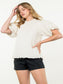 Cream Textured Puff Sleeve Top