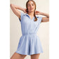 Blue Quarter Zip Romper