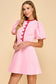 Pink Corduroy Fit and Flare Dress