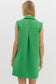 Green Collared Sleeveless Dress