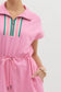 Pink Stripe Zipper Dress