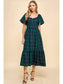 Green Plaid Dress with Detachable Tie