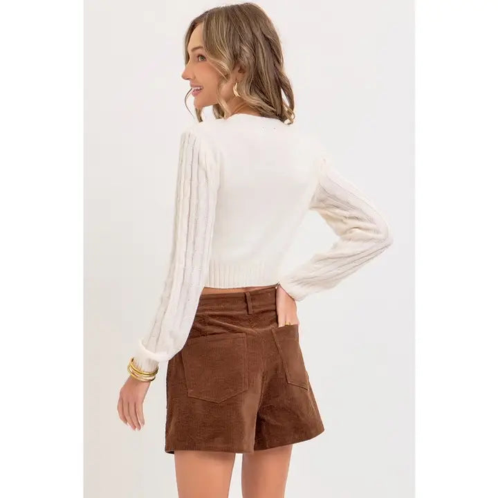 Brown Corduroy Skort